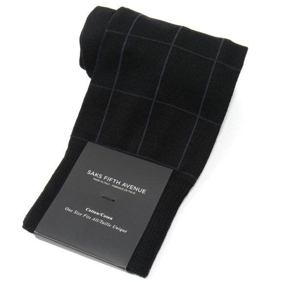 Saks Fifth Avenue Other - Saks Fifth Avenue Mens Windowpane Socks Black